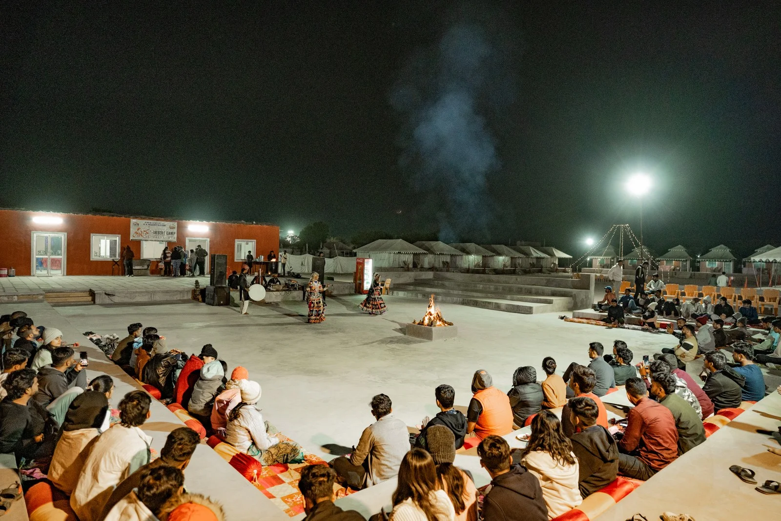 Cultural evening around the bonfire