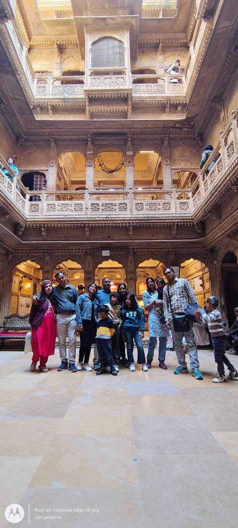 Group in a haveli courtyard