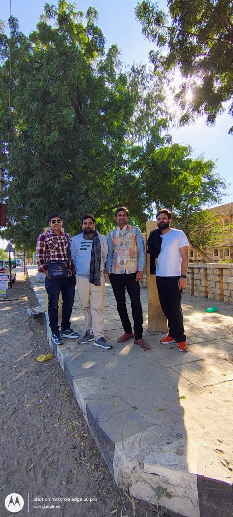 Saim with guests on a city walk