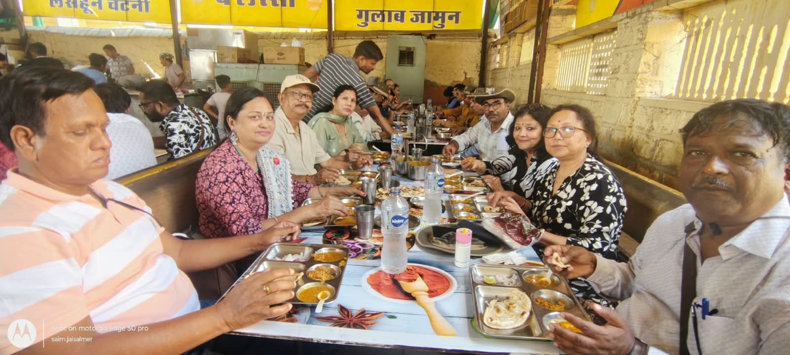 Group lunch with a Rajasthani thali